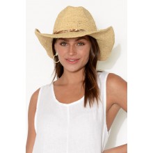 Sariah Natural Gold Raffia Cowboy Hat